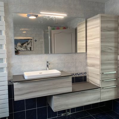 Meuble Salle de Bain Bois Gris